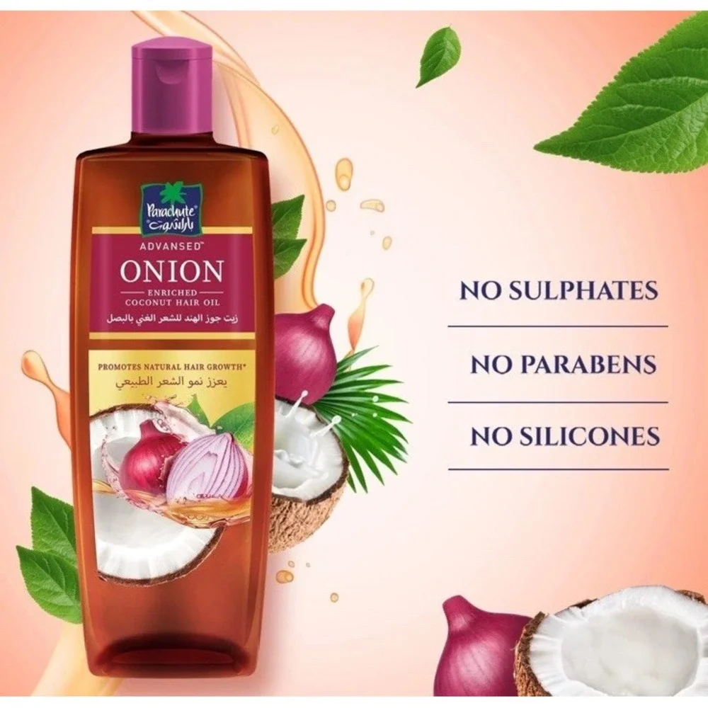 Parachute Advansed Onion Oil For Hair Growth, 10.14 Fl Oz (Pack of 1), Red